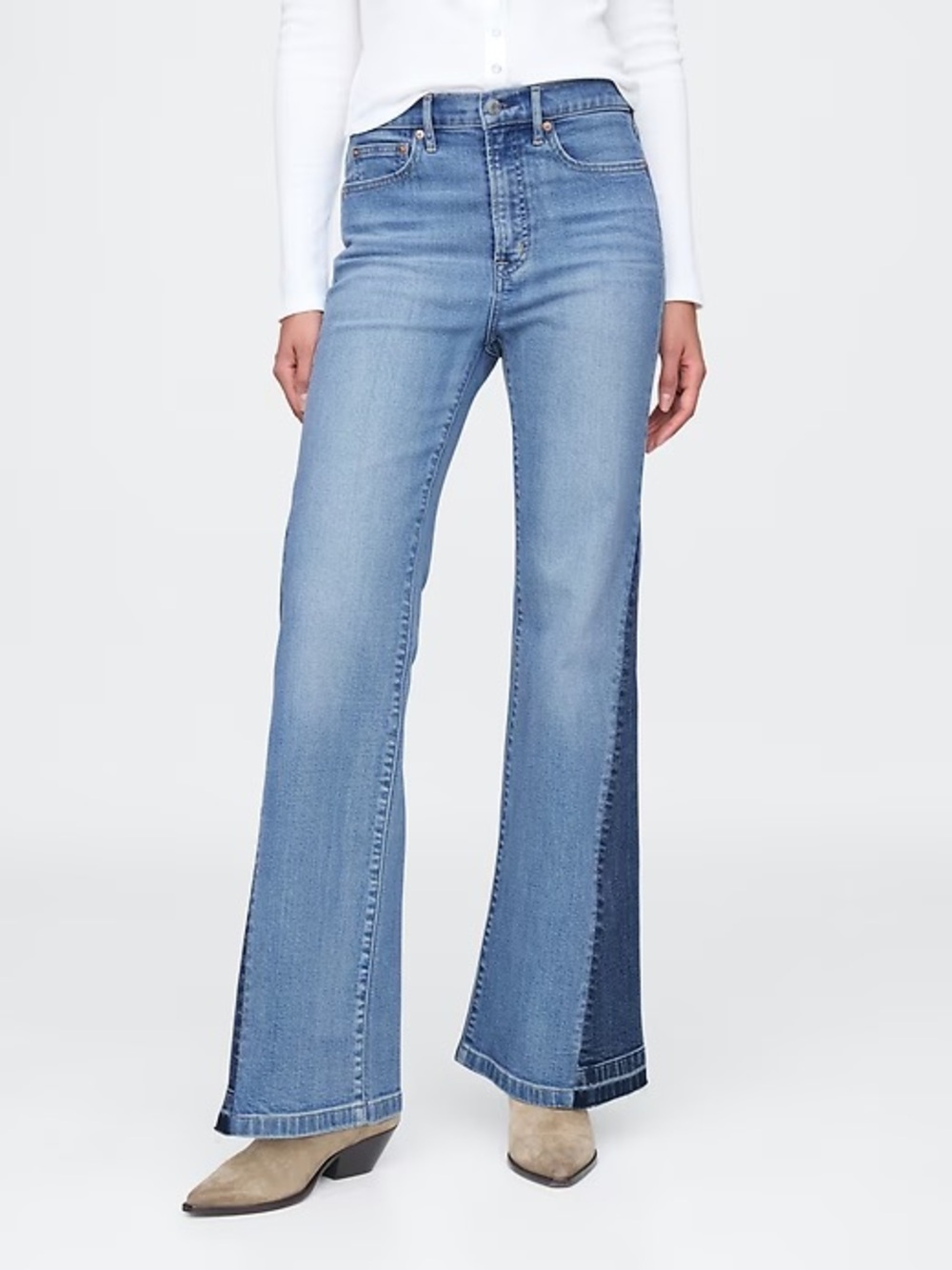 Gap High Rise Patched '70s Flare Jeans